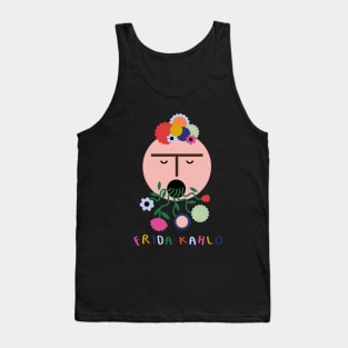 Frida Kahlo feminist mexican painter colorful summer flowers Tank Top